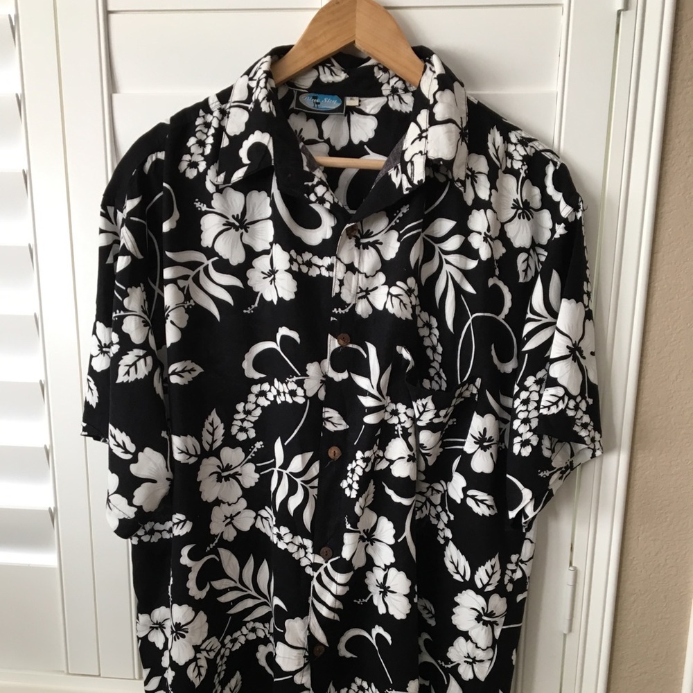 Hawaiian Aloha Shirt Blue Sky Men’s XL